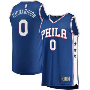 Camiseta Josh Richardson 0 Philadelphia 76ers Icon Edition Azul Hombre
